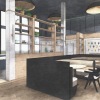 lounge area with modern decor and ample seating